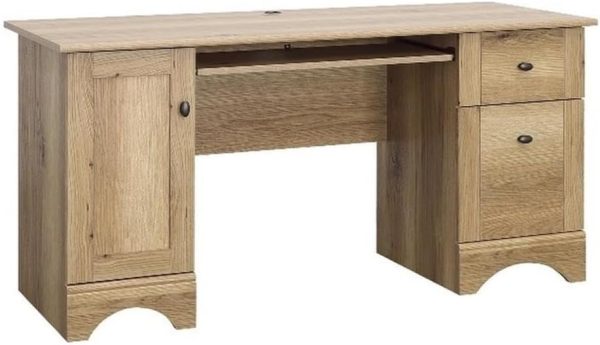 Miscellaneous Office Computer Desk with Drawers, Timber Oak Finish