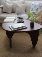 Walnut Coffee Table Solid Wood Coffee Table Oval Triangle Morden Walnut Mid Century Pottery Wooden Coffee Tables Barn Tea Table (Triangle)