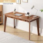 Solid Wood Writing Desk - Home Office Workbench Desk with Drawer, Laptop Computer Work Study Table