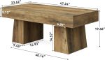 Farmhouse Coffee Table, 47 Inches Wooden Rectangular Accent Center Tables with Thick Base, Modern Low Cocktail Tea Furniture for Living Room (Rustic Brown)
