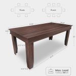 Farmhouse Dining Table for 6-8 People, 71 in Long Kitchen Tables with Wooden Sturdy Frame, 6 ft Large Rectangular Dinner Table for Dining Room, Kitchen, Brown, 71" Non-extendable