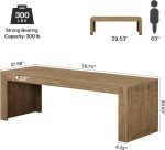 79-Inch Extra Long Desk, Two Person Double Desk for Home Office, Wooden Long Computer Desk Writing Table for Office, Natural Oak
