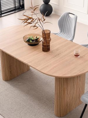 70.8" Oval Dining Table for 4 6 Person, Modern Farmhouse Kitchen Dinner Table for Breakfast Dining Receiption Room (Only Table), Natural