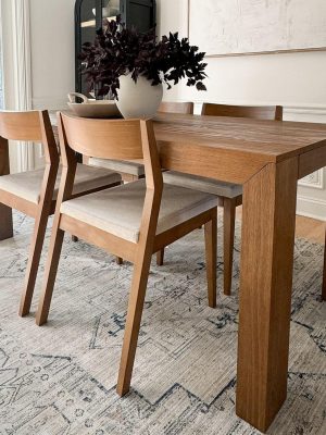 72 Inch Modern Solid Wood Dining Table - Solid Pine, Wirebrush Finish, Seats 6, Non-Toxic Finish, Easy Assembly, for Kitchen or Office, Pecan Wirebrush