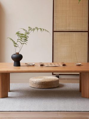 Solid Wood Tatami Tables, 39.37" L Low Coffee Table Japanese Floor Table Small Wooden Tables Tea Table for Sitting on The Floor Living Room